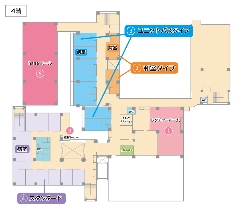 フロア案内4 5f 施設案内 医療法人明日葉会 札幌マタニティ ウイメンズホスピタル 札幌の産科婦人科 小児科